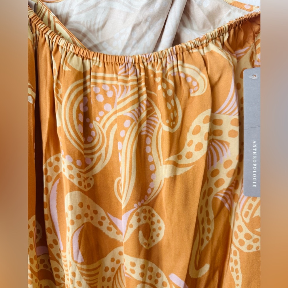 FARM Rio Orange Paisley Halter Fringe Mini Dress - Picture 10 of 12